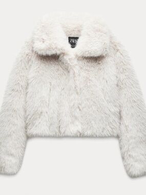 Zara faux fur short coat